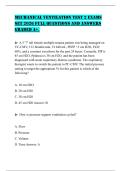 MECHANICAL VENTILATION TEST 2 EXAMS SET 2026 FULL QUESTIONS AND ANSWERS GRADED A&plus;&period;