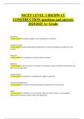 NICET Level 1 Highway Construction &vert; Verified Questions & Correct Detailed Answers &vert; Latest A&plus; Grade &vert; 2024&sol;2025 Edition