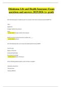 Oklahoma Life and Health Insurance Exam &vert; Verified Questions & Correct Detailed Answers &vert; Latest A&plus; Grade &vert; 2025&sol;2026 Edition