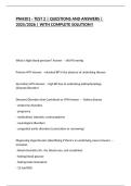 PNH301 - TEST 2 &vert; QUESTIONS AND ANSWERS &vert; 2025&sol;2026 &vert; WITH COMPLETE SOLUTION&excl;&excl;