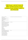 CMR Exam 1 with all Correct & 100&percnt; Verified Answers &vert;Actual Complete Exam&vert; Already Graded A&plus; &lpar;Just Released&rpar;