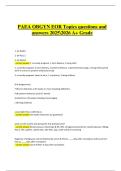 PAEA OB&sol;GYN EOR Topics &vert; Verified Questions & Correct Detailed Answers &vert; Latest A&plus; Grade &vert; 2025&sol;2026 Edition