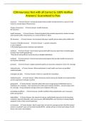 CCR Insurance Test with all Correct & 100&percnt; Verified Answers&vert; Guaranteed to Pass