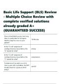 BASIC LIFE SUPPORT PRACTICE QUIZ with complete verified solutions already graded A+(GUARANTEED SUCCESS)