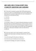 MED SURG HESI V1 EXAM SCRIPT 2026 COMPLETE QUESTIONS AND ANSWERS