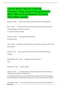 Florida Basic Recruit Training Program&colon; State Exam Prep Questions With 100&percnt; Actual Detailed Answers 2025-2026 Update&period;