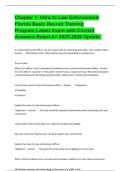 Chapter 1&colon; Intro to Law Enforcement Florida Basic Recruit Training Program Latest Exam with Correct Answers Rated A&plus; 2025-2026 Update&period;