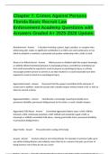 Chapter 7&colon; Crimes Against Persons Florida Basic Recruit Law Enforcement Academy Questions with Answers Graded A&plus; 2025-2026 Update&period;
