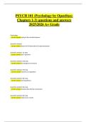 PSYC 101 &lpar;Psychology by OpenStax&colon; Chapters 1&ndash;3&rpar; &vert; Verified Questions & Correct Detailed Answers &vert; Latest A&plus; Grade &vert; 2025&sol;2026 Edition