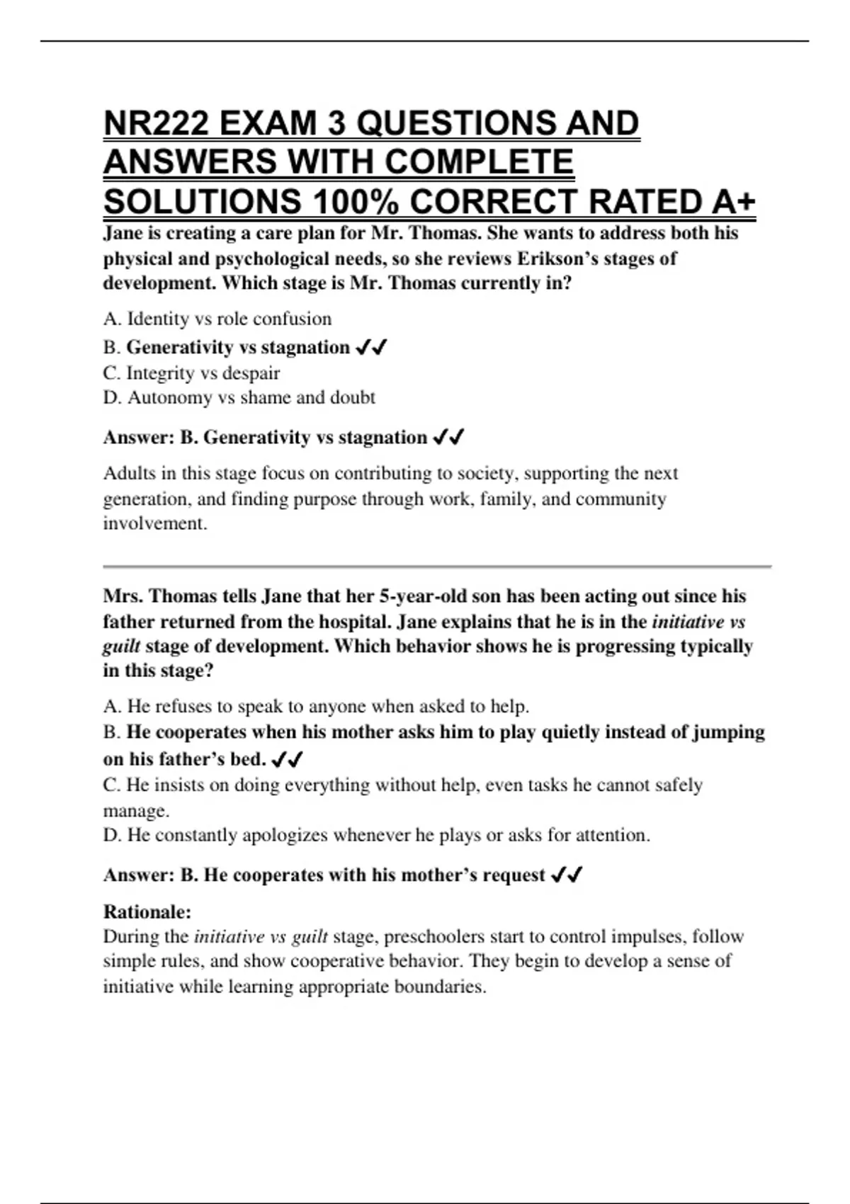 NR222 EXAM 3 QUESTIONS AND ANSWERS WITH COMPLETE SOLUTIONS 100% CORRECT ...