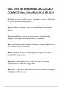 WGU C215 OA OPERATIONS MANAGEMENT COMPLETE FINAL EXAM PRACTICE SET 2026