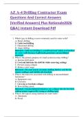 AZ A-4 Drilling Contractor Exam  Questions And Correct Answers  &lpar;Verified Answers&rpar; Plus Rationale2026  Q&A&vert; Instant Download Pdf  