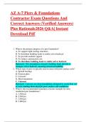 AZ A-7 Piers & Foundations  Contractor Exam Questions And  Correct Answers &lpar;Verified Answers&rpar;  Plus Rationale2026 Q&A&vert; Instant  Download Pdf 