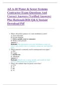 AZ A-10 Water & Sewer Systems  Contractor Exam Questions And  Correct Answers &lpar;Verified Answers&rpar;  Plus Rationale2026 Q&A&vert; Instant  Download Pdf  