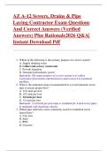 AZ A-12 Sewers&comma; Drains & Pipe  Laying Contractor Exam Questions  And Correct Answers &lpar;Verified  Answers&rpar; Plus Rationale2026 Q&A&vert;  Instant Download Pdf  