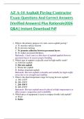 AZ A-14 Asphalt Paving Contractor  Exam Questions And Correct Answers  &lpar;Verified Answers&rpar; Plus Rationale2026  Q&A&vert; Instant Download Pdf  