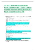 AZ A-15 Seal Coating Contractor  Exam Questions And Correct Answers  &lpar;Verified Answers&rpar; Plus Rationale2026  Q&A&vert; Instant Download Pdf 