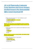 AZ A-16 Waterworks Contractor  Exam Questions And Correct Answers  &lpar;Verified Answers&rpar; Plus Rationale2026  Q&A&vert; Instant Download Pdf