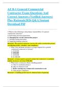 AZ B-1 General Commercial   Contractor Exam Questions And   Correct Answers &lpar;Verified Answers&rpar;   Plus Rationale2026 Q&A&vert; Instant  Download Pdf