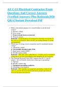 AZ C-11 Electrical Contractor Exam  Questions And Correct Answers  &lpar;Verified Answers&rpar; Plus Rationale2026  Q&A&vert; Instant Download Pdf 