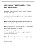 MICROBIOLOGY BIOD 171 MODULE 2 EXAM 2026 ACTUAL EXAM