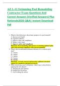 AZ L-11 Swimming Pool Remodeling  Contractor Exam Questions And  Correct Answers &lpar;Verified Answers&rpar; Plus  Rationale2026 Q&A&vert; Instant Download  Pdf 