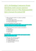 AZ L-16 Painting Contractor Exam  Questions And Correct Answers  &lpar;Verified Answers&rpar; Plus Rationale2026  Q&A&vert; Instant Download Pdf 