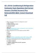 AZ L-39 Air Conditioning & Refrigeration  Contractor Exam Questions And Correct  Answers &lpar;Verified Answers&rpar; Plus  Rationale2026 Q&A&vert; Instant Download  Pdf  