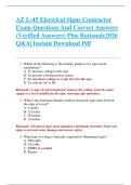 AZ L-45 Electrical Signs Contractor  Exam Questions And Correct Answers  &lpar;Verified Answers&rpar; Plus Rationale2026  Q&A&vert; Instant Download Pdf