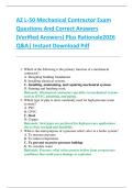 AZ L-50 Mechanical Contractor Exam  Questions And Correct Answers  &lpar;Verified Answers&rpar; Plus Rationale2026  Q&A&vert; Instant Download Pdf  