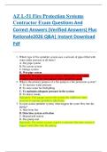 AZ L-51 Fire Protection Systems  Contractor Exam Questions And  Correct Answers &lpar;Verified Answers&rpar; Plus  Rationale2026 Q&A&vert; Instant Download  Pdf  