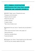 MPTC CRIMINAL INVESTIGATIONS CERTIFICATION TEST 2026 FULLY SOLVED QUESTIONS AND ANSWERS GRADED A&plus;