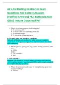 AZ L-55 Blasting Contractor Exam  Questions And Correct Answers  &lpar;Verified Answers&rpar; Plus Rationale2026  Q&A&vert; Instant Download Pdf 