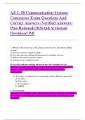 AZ L-58 Communication Systems  Contractor Exam Questions And  Correct Answers &lpar;Verified Answers&rpar;  Plus Rationale2026 Q&A&vert; Instant  Download Pdf  