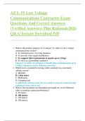 AZ L-59 Low Voltage  Communications Contractor Exam  Questions And Correct Answers  &lpar;Verified Answers&rpar; Plus Rationale2026  Q&A&vert; Instant Download Pdf 