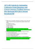 AZ L-60 Controls & Automation  Contractor Exam Questions And  Correct Answers &lpar;Verified Answers&rpar;  Plus Rationale2026 Q&A&vert; Instant  Download Pdf  