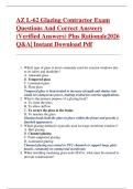 AZ L-62 Glazing Contractor Exam  Questions And Correct Answers  &lpar;Verified Answers&rpar; Plus Rationale2026  Q&A&vert; Instant Download Pdf 