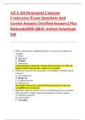 AZ L-64 Structural Concrete  Contractor Exam Questions And  Correct Answers &lpar;Verified Answers&rpar; Plus  Rationale2026 Q&A&vert; Instant Download  Pdf 