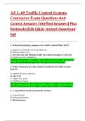AZ L-69 Traffic Control Systems  Contractor Exam Questions And  Correct Answers &lpar;Verified Answers&rpar; Plus  Rationale2026 Q&A&vert; Instant Download  Pdf