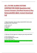 AZ L-70 FIRE ALARM SYSTEMS  CONTRACTOR EXAM Questions And  Correct Answers &lpar;Verified Answers&rpar; Plus  Rationale2026 Q&A&vert; Instant Download  Pdf