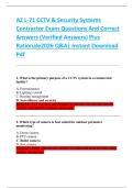AZ L-71 CCTV & Security Systems  Contractor Exam Questions And Correct  Answers &lpar;Verified Answers&rpar; Plus  Rationale2026 Q&A&vert; Instant Download  Pdf