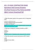 AZ L-74 HVAC CONTRACTOR EXAM  Questions And Correct Answers  &lpar;Verified Answers&rpar; Plus Rationale2026  Q&A&vert; Instant Download Pdf 
