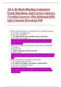AZ L-81 Rock Blasting Contractor  Exam Questions And Correct Answers  &lpar;Verified Answers&rpar; Plus Rationale2026  Q&A&vert; Instant Download Pdf  