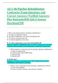 AZ L-86 Pipeline Rehabilitation  Contractor Exam Questions And  Correct Answers &lpar;Verified Answers&rpar;  Plus Rationale2026 Q&A&vert; Instant  Download Pdf  