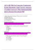 AZ L-88 Tilt-Up Concrete Contractor  Exam Questions And Correct Answers  &lpar;Verified Answers&rpar; Plus Rationale2026  Q&A&vert; Instant Download Pdf 