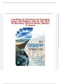 Test Bank - Hill's Chemistry for Changing Times 15th Edition &lpar; John Hill&comma;2020&rpar; All Chapters 1-21&vert; Newest Edition