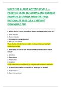 BUNDLE FOR NICET FIRE ALARM SYSTEMS LEVEL I &comma; II&comma; III&comma; IV &mdash; PRACTICE EXAM QUESTIONS AND CORRECT ANSWERS &lpar;VERIFIED ANSWERS&rpar; PLUS RATIONALES 2026 Q&A &vert; INSTANT DOWNLOAD PDF