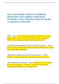 EPA LEAD INSPECTOR EXAM VERIFIED QUESTIONS AND CORRECT DETAILED ANSWERS LATEST 2025-2026 UPDATE &vert;GRADE A&plus; GRADE GUARANTEE