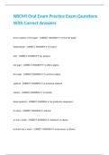 NBCMI Oral Exam Practice Exam Questions With Correct Answers&period;