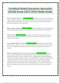 Certified Global Sanctions Specialist &lpar;CGSS&rpar; Exam 2025-2026 Study Guide